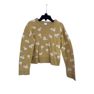 Modern Moments By Gerber Kids Mustard Yellow Daisy Knit Sweater 5T G-7-256-10